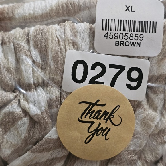 Womens Jumpsuit Size XL Brown Belted Ruffle Tube Top Wide Leg Sleeveless New 279 - Picture 11 of 11